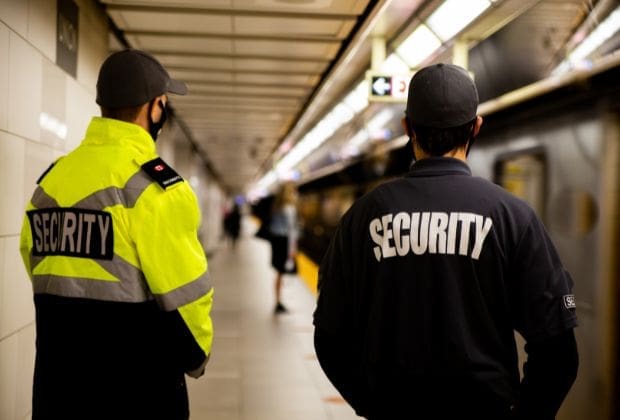 Personal security officer escorting a client in New York City