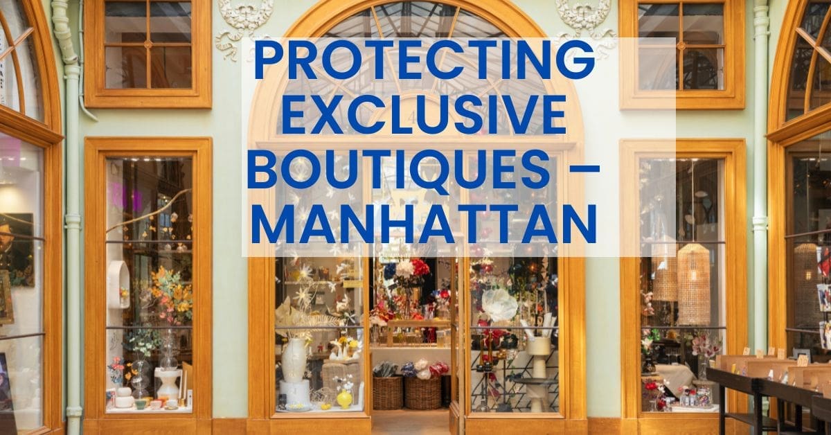 Storefront of exclusive boutiques in Manhattan.